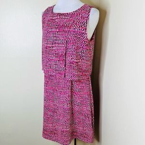 NWT Covington Miss Twofer Flare Dress 10 Pink Purple Layered Overlay Sleeveless
